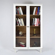 Estante para Livros Ditália 2 Portas com Vidro - Design Moderno em Branco - imagem 2