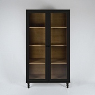 Estante Para Livros Ditália 2 Portas com Vidro - Design Moderno em Preto - imagem 1