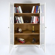 Estante para Livros Ditália 2 Portas com Vidro - Design Moderno em Branco - imagem 4
