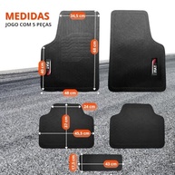 Jogo de Tapetes Automotivos Fiat 5 Peças em Borracha Premium com Logo Bordado - Universal - imagem 3