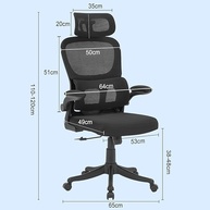 Cadeira de Escritório Premium com Ajuste Lombar e Apoio de Cabeça Ajustável - Conforto Ergonômico para Home Office - imagem 2