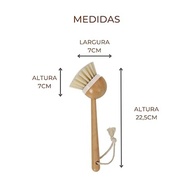 Oikos - Escova de Limpeza Redonda com Cabo Longo de Bambu | Ecológica, Durável e Versátil - imagem 4