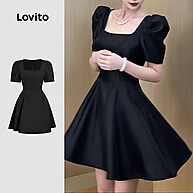 Vestido Elegante Simples Lovito para Primavera e Verão: Conforto e Estilo em Um Só Look - imagem 2