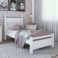 Cama Solteiro Reali Plus Móveis Lopas Branco - Design Moderno e Conforto para Seu Quarto - imagem 1