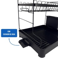 Escorredor de Louça com Drenagem Automática 2 Níveis e Porta Talheres - Praticidade e Organização na Cozinha - imagem 5