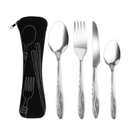 Conjunto de Talheres em Aço Inox com Bolsa Portátil - 4 Peças Laváveis na Lava-Louças - imagem 2