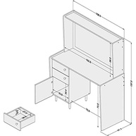 Penteadeira Luisiana Branco Politorno - Espaçosa, com Espelho e Design Moderno - imagem 3