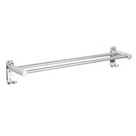 Toalheiro Duplo de Aço Inox com Ganchos LUMAI - Organize seu Banheiro com Estilo - imagem 1