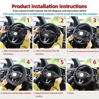 Capa de Volante Luxuosa em Couro PU Cinza - Conforto 3D e Antiderrapante para Carros - imagem 4