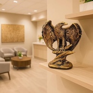 Escultura Decorativa de Águia Dourada - Estátua Clássica para Mesa com Acabamento Luxuoso - imagem 5