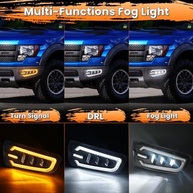 Luz de Neblina LED DRL Âmbar e Branca para Ford F150 Raptor 2010-2014: Estilo e Segurança Inovadores - imagem 3