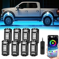 Kit 8 Luzes de Rock LED RGB para Carro e Caminhão YUGUANG - Controle App, Sincronização Musical e IP68 - imagem 2