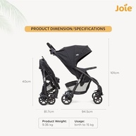 Joie Travel System Muze LX TS Preto: Carrinho Leve e Bebê Conforto para Passeios Incríveis - imagem 3
