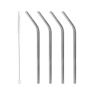 LYOR - Conjunto 4 Canudos de Aço Inox Reutilizáveis com Escova para Limpeza 21,5cm - Sustentável e Elegante - imagem 1