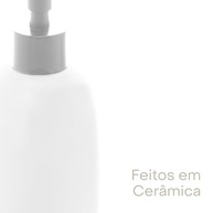 LYOR Conjunto 3 Peças Banheiro Cerâmica Londres Branco e Prata - Design Sofisticado e Funcional - imagem 4