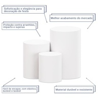 Kit 3 Capas de Cilindro Sublimado P M G - Decoração Festa Veste Fácil (Branco) - imagem 4