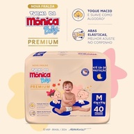 Fralda Turma da Mônica Baby Premium Econômica Tamanho M - 40 Unidades - imagem 4