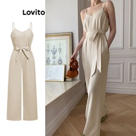 Macacão Feminino Lovito: Elegância Plissada! - imagem 1