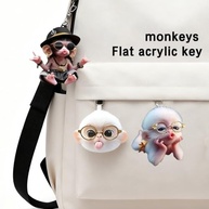 Kit 3 Macacos Pendurados: Decoração Divertida para Carro, Chaveiro e Mochila - imagem 5