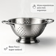 Escorredor de Macarrão em Aço Inox Multiuso - Coe, Escorra e Prepare com Qualidade - imagem 4