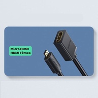 Cabo Adaptador Micro HDMI Macho para HDMI Fêmea U.green 4K - Conexão Premium - imagem 5