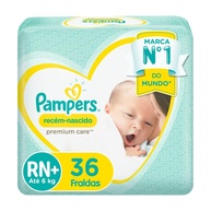 Fralda Pampers Recém-Nascido RN+ Ultra Macia - 36 Unidades com Proteção Avançada - imagem 1