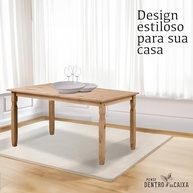 Mesa de Jantar de Madeira Marrom Antique - 150cm | Estilo Campo-Chic com Pinus Maciço - imagem 4