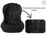 Kit 2 Capas Protetoras para Cadeirinha de Bebê e Criança em Algodão Macio - Preto - imagem 3