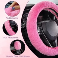 Kit 2 Peças: Capa Volante Pelúcia Rosa + Câmbio - Macio, Quente e Antiderrapante - imagem 5
