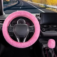 Kit 2 Peças: Capa Volante Pelúcia Rosa + Câmbio - Macio, Quente e Antiderrapante - imagem 3