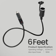 Cabo Extensor Isqueiro MADCATZ 1.8m Reforçado 12V/24V - Energia Confiável para Seus Dispositivos - imagem 3
