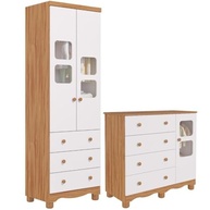 Quarto de Bebê Completo com Guarda-Roupa e Cômoda Uli em Madeira Peroba - imagem 4