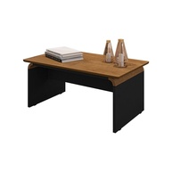 Mesa de Centro Moderna Lilibeth - Design Retrô em Madeira Natural e Preto Fosco - imagem 3
