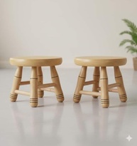 Banquinho Rústico em Madeira Maciça | Design Artesanal com Acabamento Natural - imagem 4