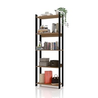 JE HOME Estante Industrial de Madeira MDP com 5 Prateleiras – Estilo Industrial Moderno para Sala, Escritório ou Quarto - imagem 5