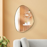 Espelho Decorativo Orgânico 50x35cm com Moldura em Lâmina de Madeira | Design Moderno e Sofisticado - imagem 2