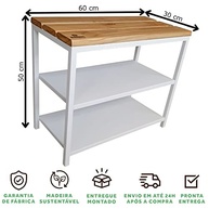 Banco Sapateira Strassis Design SD-5003-60 em Madeira e Metal Preto – Organize com Estilo e Resistência - imagem 3
