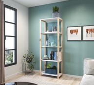 Estante Moderna para Livros e Decoração em Madeira com 5 Prateleiras | Design Elegante e Fácil Montagem - imagem 1