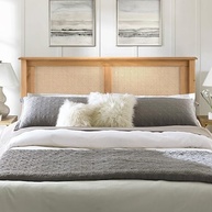 Cabeceira de Cama Casal em Madeira Pinus e Rattan Natural – Estilo Atemporal e Charme Artesanal - imagem 3