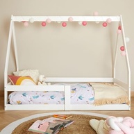 Mini Cama Infantil Montessori Casinha com Estrado Wilma - Branco Madeira - imagem 2