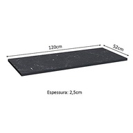 Tampo Madesa 120cm em MDF Preto Nero Marquina - Acabamento Premium para Balcão de Pia - imagem 3