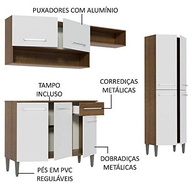 Cozinha Compacta Madesa Emilly Pop com Armário e Balcão – Estilo Moderno Rustic/Branco - imagem 5