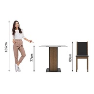 Conjunto de Jantar Aline Madesa - Mesa com Tampo de Vidro e 4 Cadeiras Rustic/Preto - imagem 5