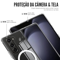 Capa Mag-Safe Transparente Premium para Samsung Galaxy S24+ PLUS: Slim, Anti-Amarelamento e Proteção de Câmera - imagem 4