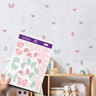 Adesivo Infantil Floral com Pássaros e Borboletas - Decore o Quarto com Magia! - imagem 1