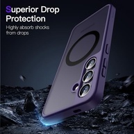 JETech Capa Magnética para Samsung Galaxy S24 5G: Proteção Transparente Fosca com MagSafe (Violeta) - imagem 5