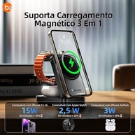 Carregador Sem Fio Magnético 3 em 1 Basike: Potência e Praticidade para seu iPhone, Apple Watch e AirPods - imagem 3