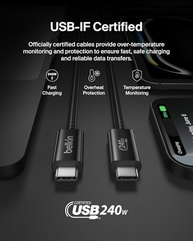Cabo USB-C Belkin 240W: Carregamento Ultra Rápido e Durabilidade para iPhone, Galaxy, MacBook e Mais! - imagem 5