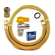 Kit Completo de Instalação de Gás com Mangueira Flexível em Latão 80cm - Registro e Adaptador Inclusos - imagem 2