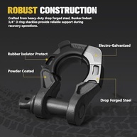 Kit de Recuperação BUNKER INDUST: Alça 7.6cm x 6m, Manilhas D 3/4 e Bolsa Protetora - Força Extrema para Seu Veículo Off-Road! - imagem 5
